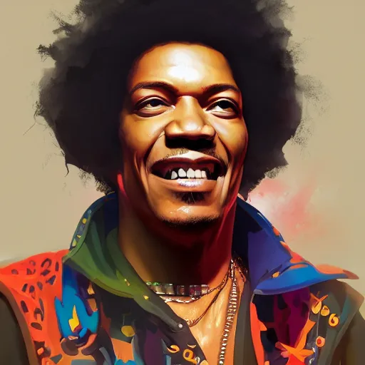 Image similar to portrait of jimmy hendrix as the voodoo child, mattepainting concept blizzard pixar maya engine on stylized background splash comics global illumination lighting artstation, sharp focus, lois van baarle, ilya kuvshinov, rossdraws