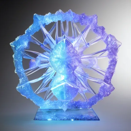 Image similar to uncropped blue ice crystal sculpture of galaxy nebula