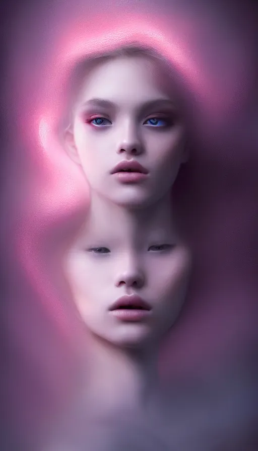 Image similar to inside a soul of a gorgeous young girl , searching for eternity, dark forest in the style of stefan kostic, realistic, sharp focus, 8k high definition, high fashion, vogue, insanely detailed, soft light, colorful smoke, intricate, elegant, art by stanley lau and artgerm, sigma 85mm art