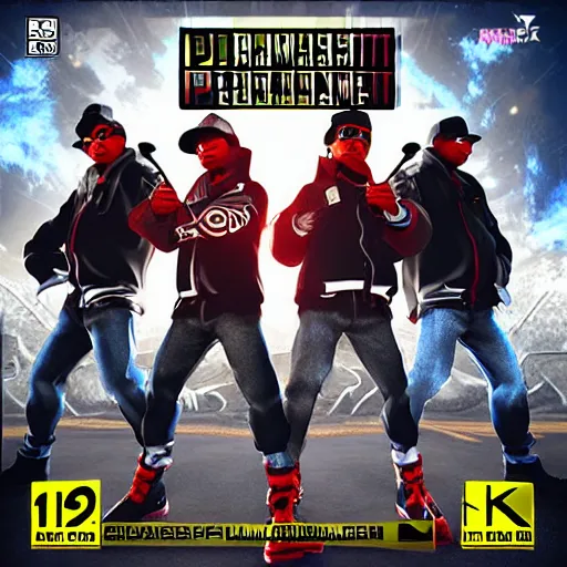 PUBLIC ENEMY RAP GROUP JRPG PS2 COVER UNREAL ENGINE | Stable Diffusion