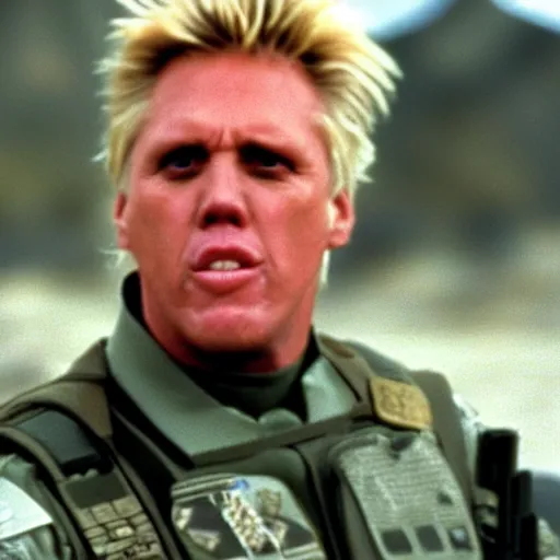 Image similar to gary busey as a soldier in starship troopers ( 1 9 9 7 )