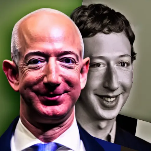 Image similar to jeff bezos with mark zuckerberg's hair