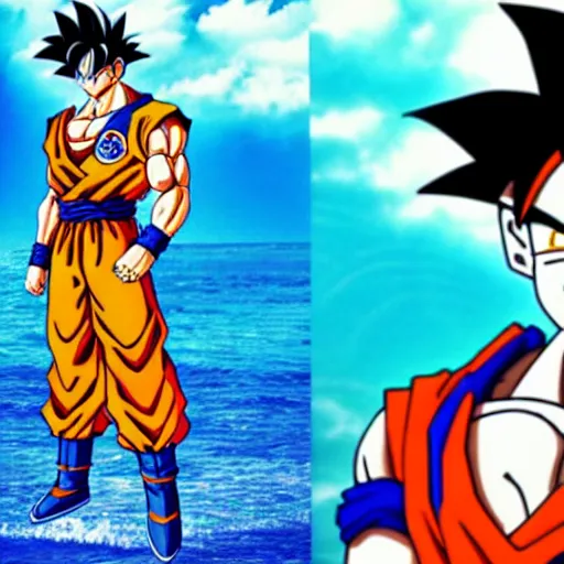 Image similar to goku in a bikini