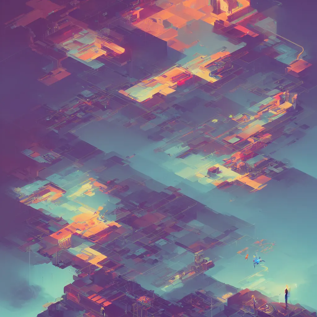 Prompt: a micro-service deployed to a datacenter, road, connector, defence, wall, cloud, security, cyber, attack vector, trending on Artstation, painting by Jules Julien, Leslie David and Lisa Frank and Peter Mohrbacher and Alena Aenami and Dave LaChapelle muted colors with minimalism