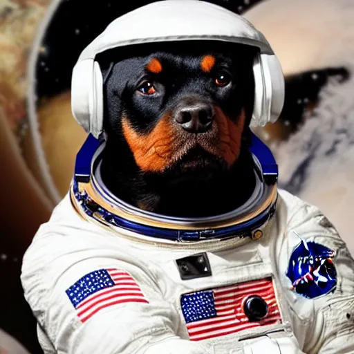 Image similar to astronaut rottweiler