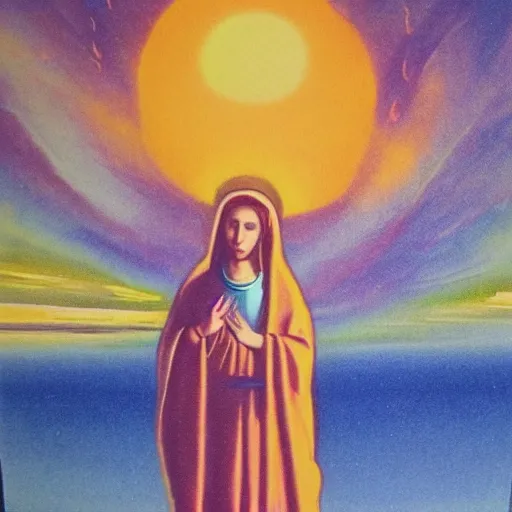 Image similar to virgin mary in form of sunset clouds