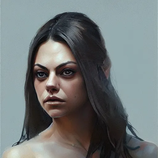 Image similar to “ portrait of mila kunis by greg rutkowski, young, attractive, highly detailed portrait, scifi, digital painting, artstation, concept art, smooth, sharp foccus ilustration, artstation hq ”