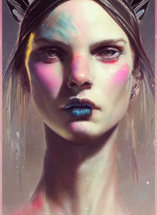 Prompt: digital _ painting _ of _ rave girl _ by _ filipe _ pagliuso _ and _ justin _ gerard _ symmetric _ fantasy _ highly _ detailed _ realistic _ intricate _ port