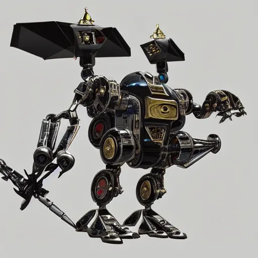 Image similar to mech wasp. mechanical robot. iron, gold, diamond. hyper detail. hyperrealistic