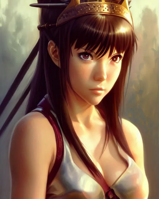 Prompt: portrait Anime as Xena warrior queen girl cute-fine-face, pretty face, realistic shaded Perfect face, fine details. Anime. realistic shaded lighting by Ilya Kuvshinov katsuhiro otomo ghost-in-the-shell, magali villeneuve, artgerm, rutkowski, WLOP Jeremy Lipkin and Giuseppe Dangelico Pino and Michael Garmash and Rob Rey