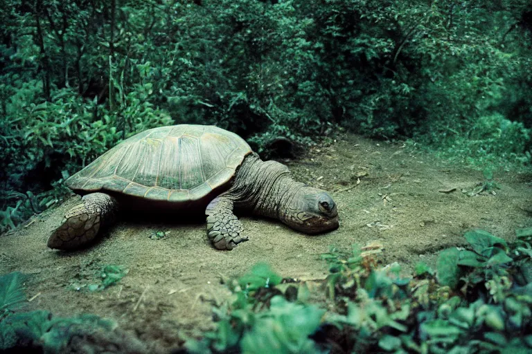 Image similar to a photo of a turtle elephant in its natural habitat, kodak ektachrome e 1 0 0 photography