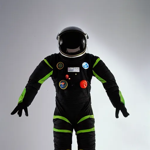 Image similar to A spacesuit made of carbon fiber