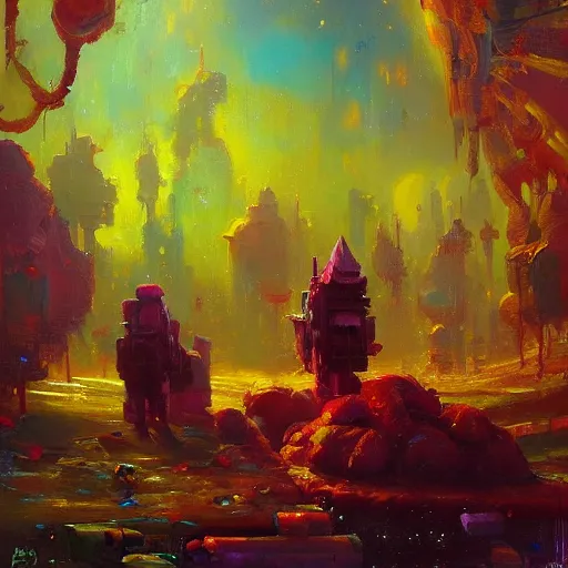 Prompt: a beautiful painting. Living the good life. by paul lehr, Trending on ArtStation.