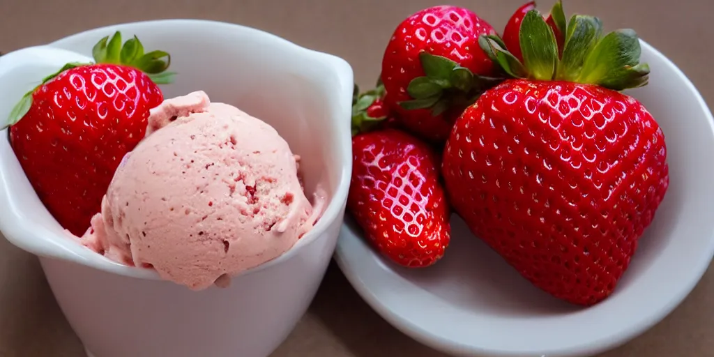 Image similar to realistic strawberry and banana ice cream