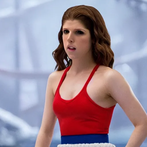 Prompt: still of Anna Kendrick as Yvonne Drago in Rocky IV remake 2029