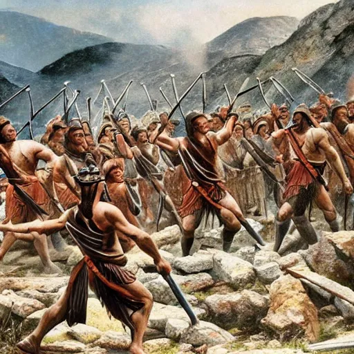 Image similar to the battle of thermopylae, historical photo, official archives