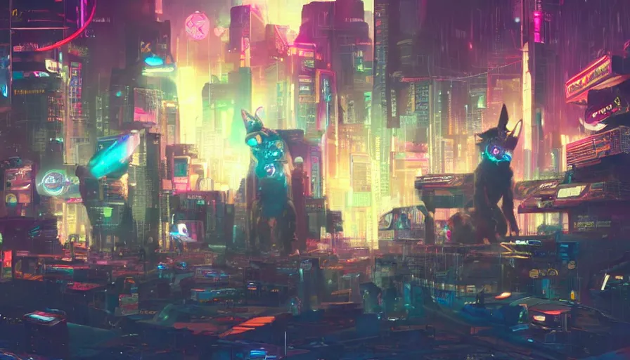 Image similar to high - resolution photograph from a cyberpunk era furry fandom convention ( midwest furfest 2 0 4 7 ), taking place after the genetic revolution and quantum singularity. photorealistic.