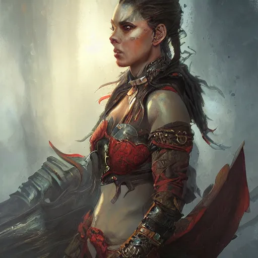 Image similar to a beautiful painting of a nord woman, by raymond swanland and jia ruan, featured on artstattion