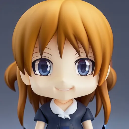 Image similar to character face portrait of a singular kawaii chibi in the sytle of kyoto animation, in simple background, nendoroid eyes, toon shader, anime waifu, ukiyoe