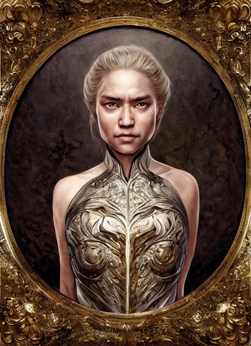 Image similar to a painting done in a egg - soup of a character from game of thrones tv - series, art by artgerm, karol bak, mark brooks, donato giancola, bayard wu, 4 k, 4 0 9 6, hires, focus