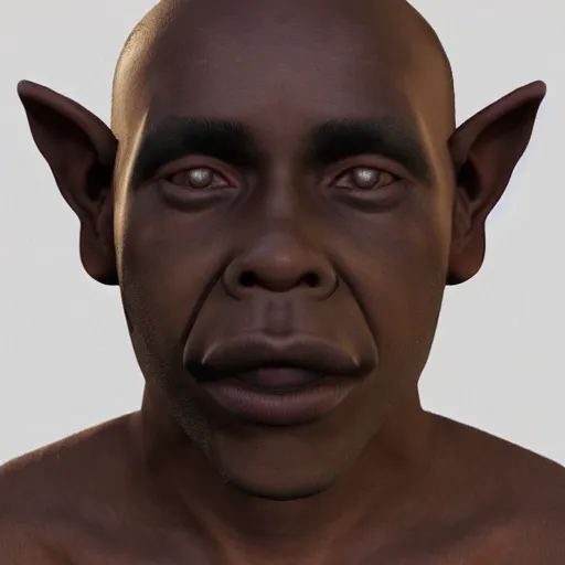 Prompt: a black person with crust on his face and goblin feet, super detailed, 4 k, realistic
