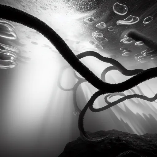 Image similar to bioluminiscence, award winning black and white photography