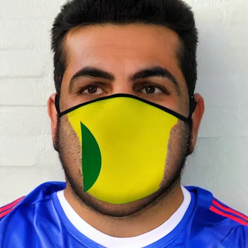 Image similar to overweight kurdish soccer player with face mask