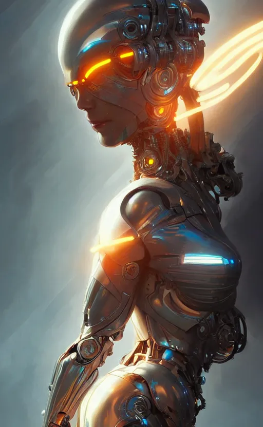 Prompt: Cyborg biomechanical goddess of lightning female, sci-fi, highly detailed, digital painting, artstation, concept art, smooth, sharp focus, illustration, art by artgerm and greg rutkowski and alphonse mucha