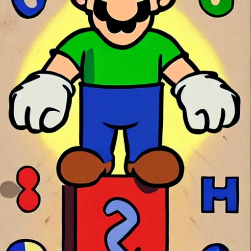 Image similar to Mario bros Luigi playing a ouija board, illustration, board game, Nintendo, artgram,