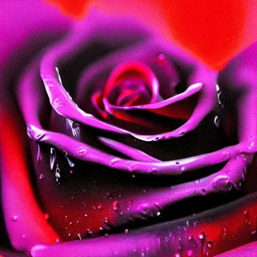 Image similar to award - winning macro of a beautiful black rose made of molten magma and magical nebulae on black background by harold davis, georgia o'keeffe and harold feinstein, highly detailed, hyper - realistic, inner glow, mysterious atmosphere, trending on deviantart, artstation and flickr, nasa space photography, national geographic