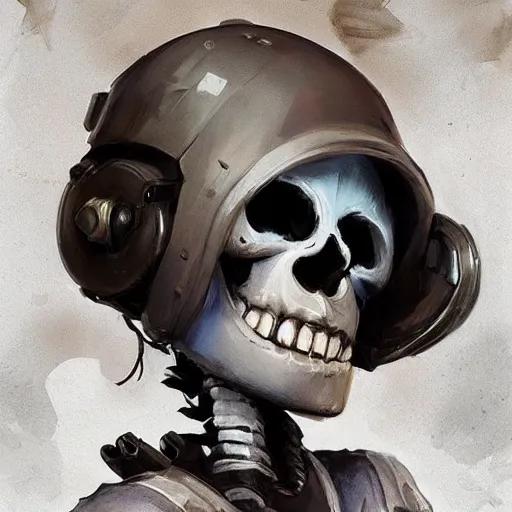 Image similar to portrait of a cute smiling undead skeleton girl in team fortress 2 style, epic, tragic, military art, fantasy, dieselpunk, hd shot, digital portrait, beautiful, artstation, comic style, by artgerm, guy denning, jakub rozalski, magali villeneuve and charlie bowater