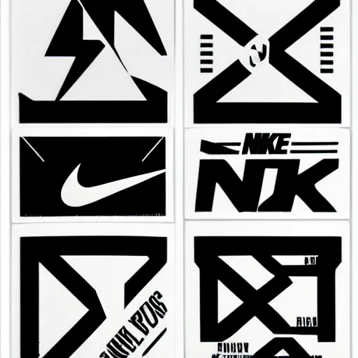 Image similar to black on white nike graphic design stickers in style of david rudnick, eric hu, y 2 k, brutalism