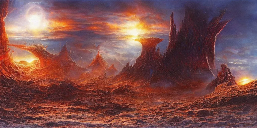 Prompt: artwork by bob eggleton, trending on artstation, cinematic view, hdr, de - noise