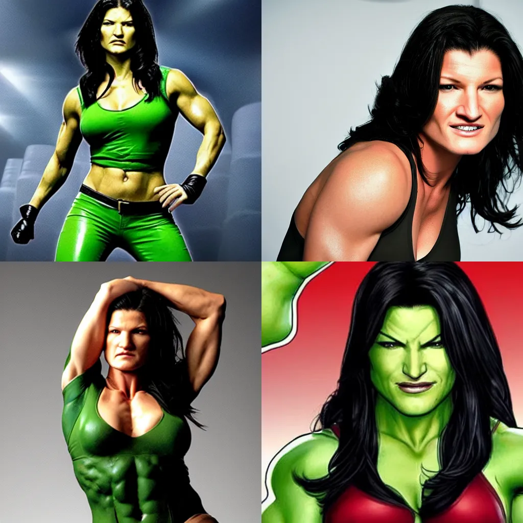 Prompt: <https://s.mj.run/zloussNkd7I> Gina Carano as she hulk marvel comics