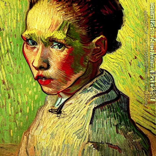 Image similar to high quality high detail painting by vincent van gogh, hd, young shocked girl, photorealistic lighting