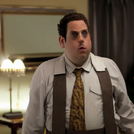 Image similar to jonah hill as borat in borat, 8k resolution, full HD, cinematic lighting, award winning, anatomically correct