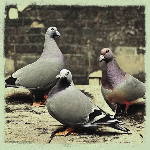 Image similar to “the next big album cover from the hottest pigeon rap group this year!, album cover, photo”
