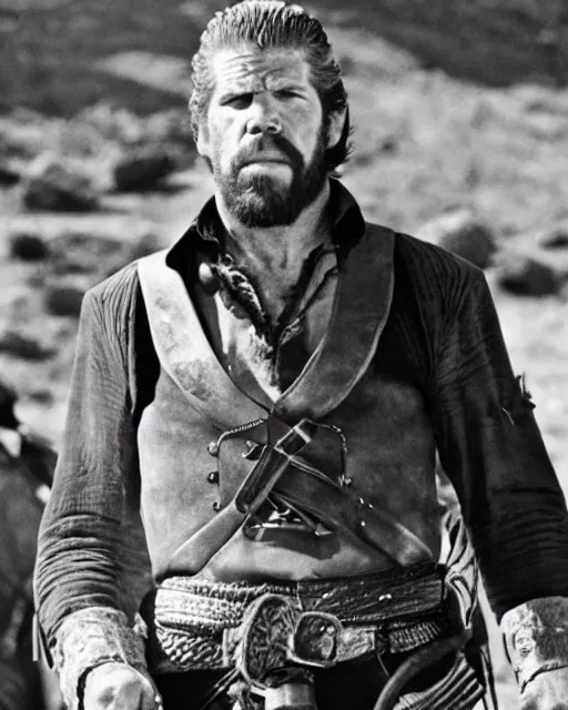 Image similar to film still close up shot of ron perlman in the movie a fistful of dollars. photographic, photography