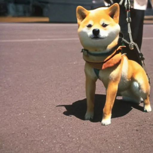 Prompt: A Shiba Inu in a spacesuit, NASA archival photo