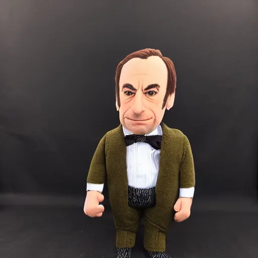Prompt: saul goodman from better call saul fumo plush, realistic, highly detailed, studio lighting,