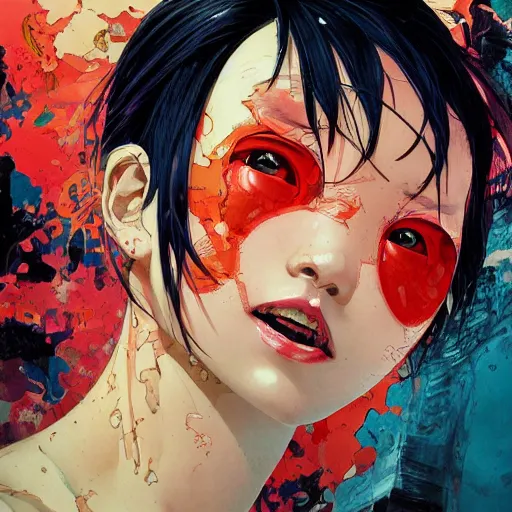 Image similar to city scavenger portrait girl soft light painted by james jean and katsuhiro otomo and erik jones, inspired by akira anime, smooth face feature, intricate oil painting, high detail illustration, sharp high detail, manga and anime 1 9 9 9