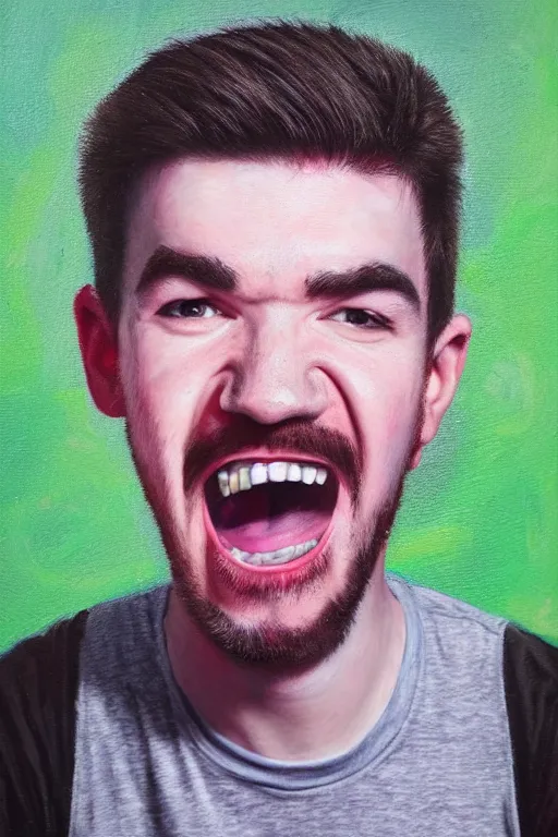 Prompt: Sean McLoughlin, jacksepticeye, irish youtuber, solo portrait, yelling really loud 🎨🖌️