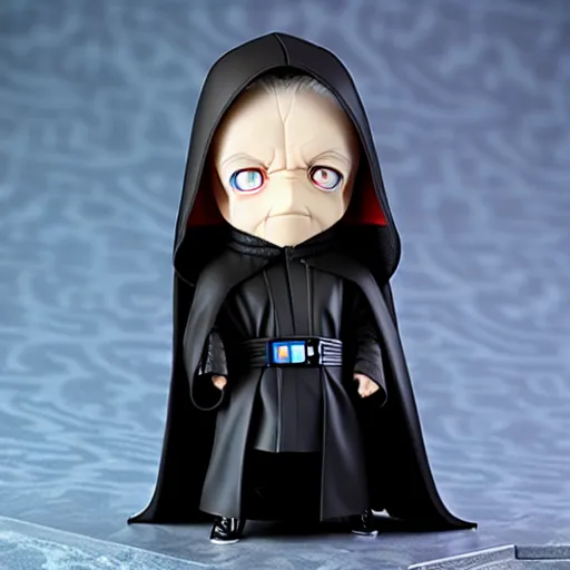 Prompt: nendoroid hooded darth sidious emperor palpatine, detailed, custom