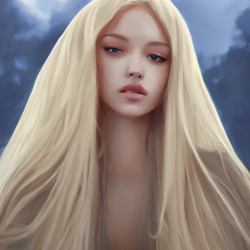 Prompt: a beautiful woman wearing a cloak, blonde, long hair, pixiv, hyperrealistic