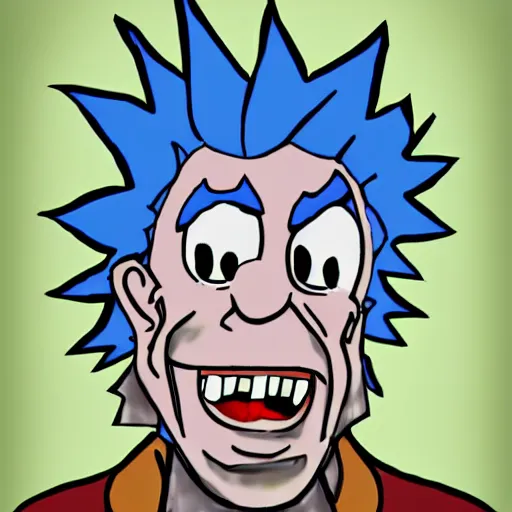 Image similar to rick sanchez in church digital art