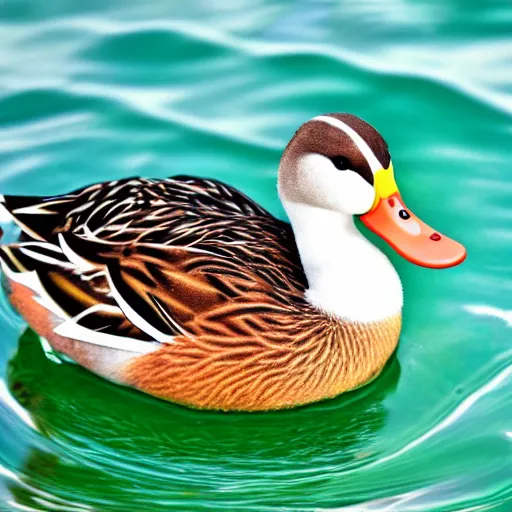 Prompt: duck wearing a fish custome photography 4 k