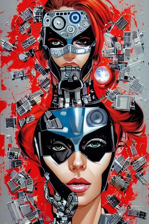 Image similar to a portrait of a beautiful cybernetically enhanced woman, by marvel comics and sandra chevrier