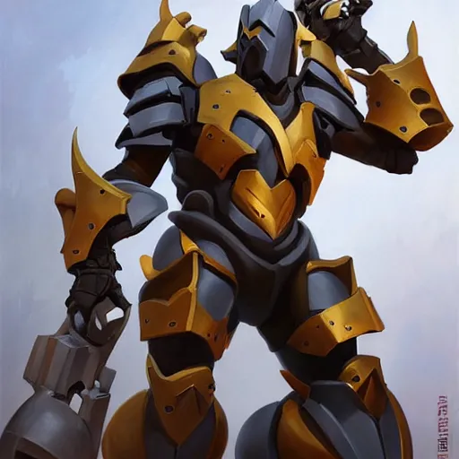 Prompt: greg manchess portrait painting of fierca astonishing armored the foundation from fortnite as overwatch character, medium shot, asymmetrical, profile picture, organic painting, sunny day, matte painting, bold shapes, hard edges, street art, trending on artstation, by huang guangjian, gil elvgren, ruan jia, greg rutkowski, gaston bussiere