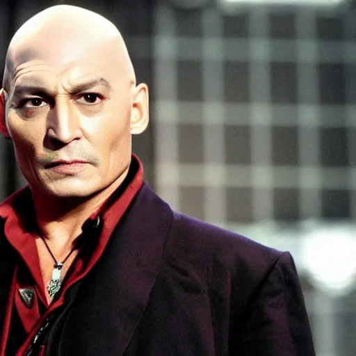 Prompt: johnny depp as captain jean luc picard of the starship enterprise