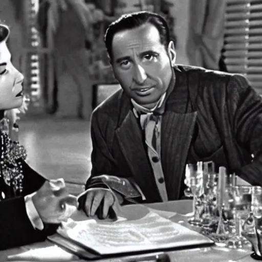 Image similar to A screenshot from a deleted scene of Casablanca (1942)